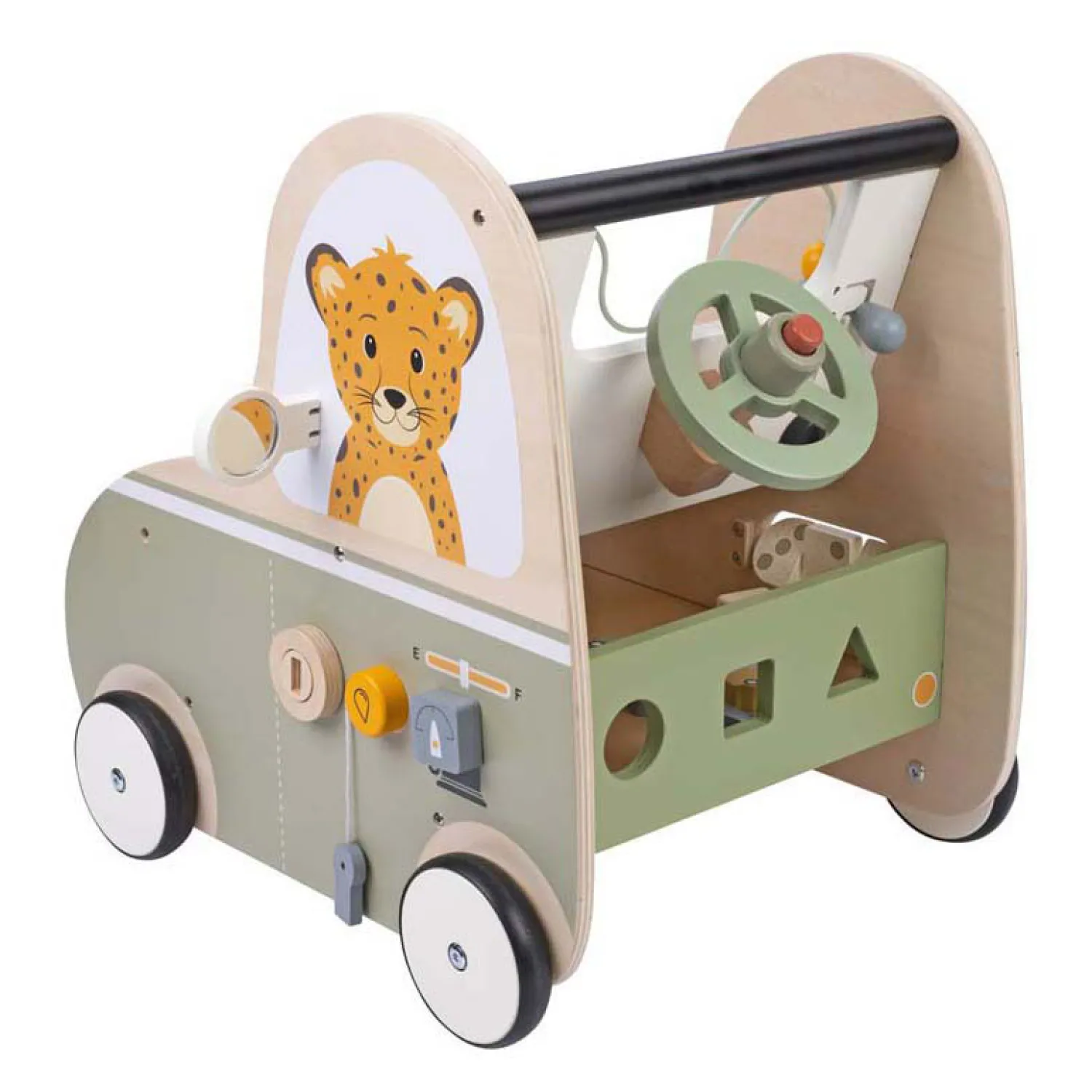 Houten Loopwagen Auto Jack & Jacky>