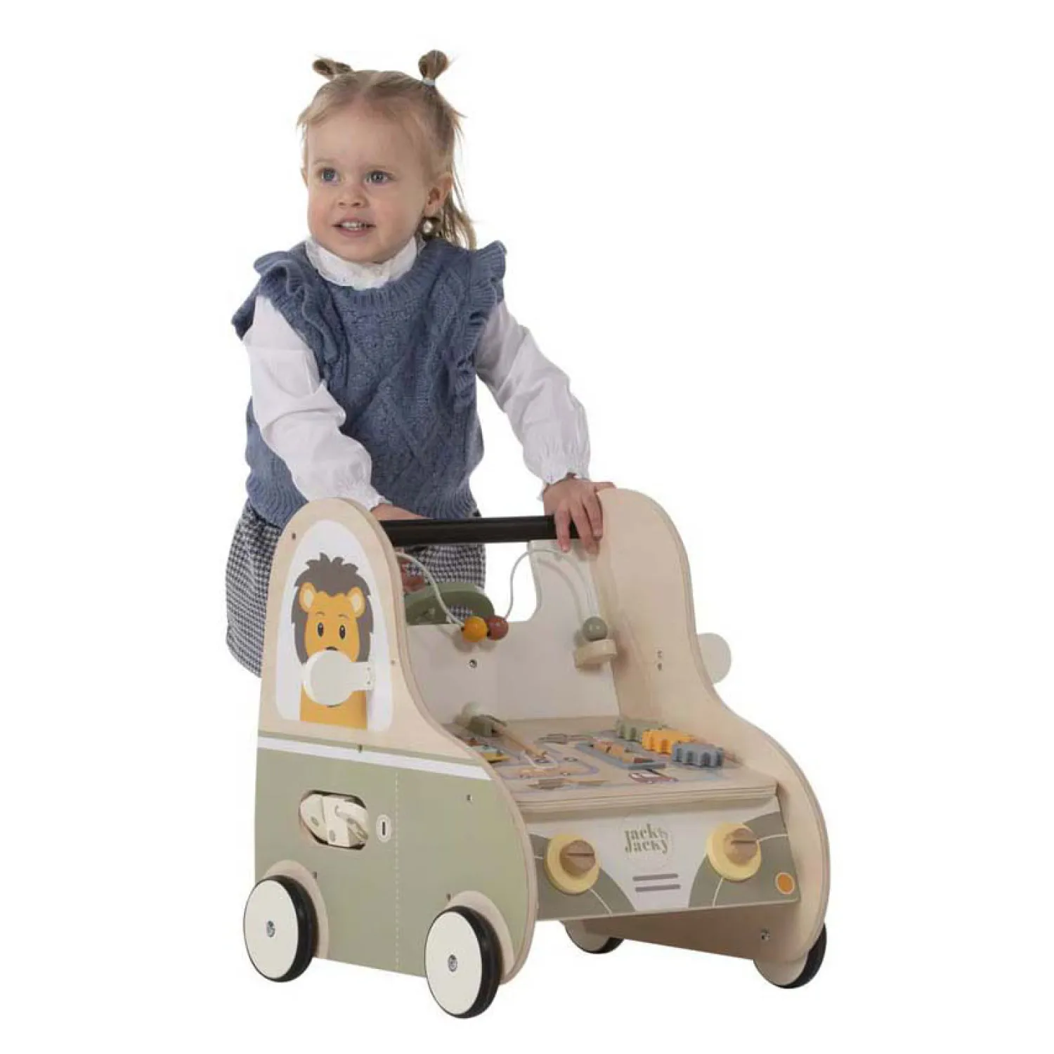 Houten Loopwagen Auto Jack & Jacky>