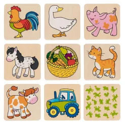 Houten Memospel Boerderijdieren-Goki Clearance
