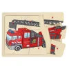 Houten Noppenpuzzel Brandweer, 9st.-Playwood New