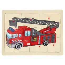 Houten Noppenpuzzel Brandweer, 9st.-Playwood New
