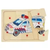 Houten Noppenpuzzel Politie, 9st.>Playwood Clearance