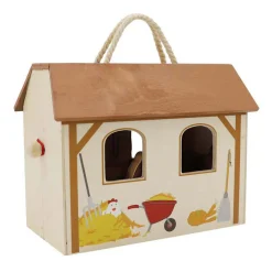 Houten Paardenstal Speelset Draagbaar, 13dlg.><noscript><img width=