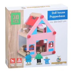 Houten Poppenhuis met Accessoires, 30dlg. Sale