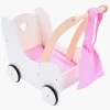 Houten Poppenloopwagen Roze/Wit> Hot