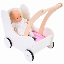 Houten Poppenloopwagen Roze/Wit><noscript><img width=