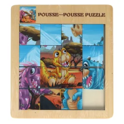 Houten Schuifpuzzel Dino, 15st.- Clearance