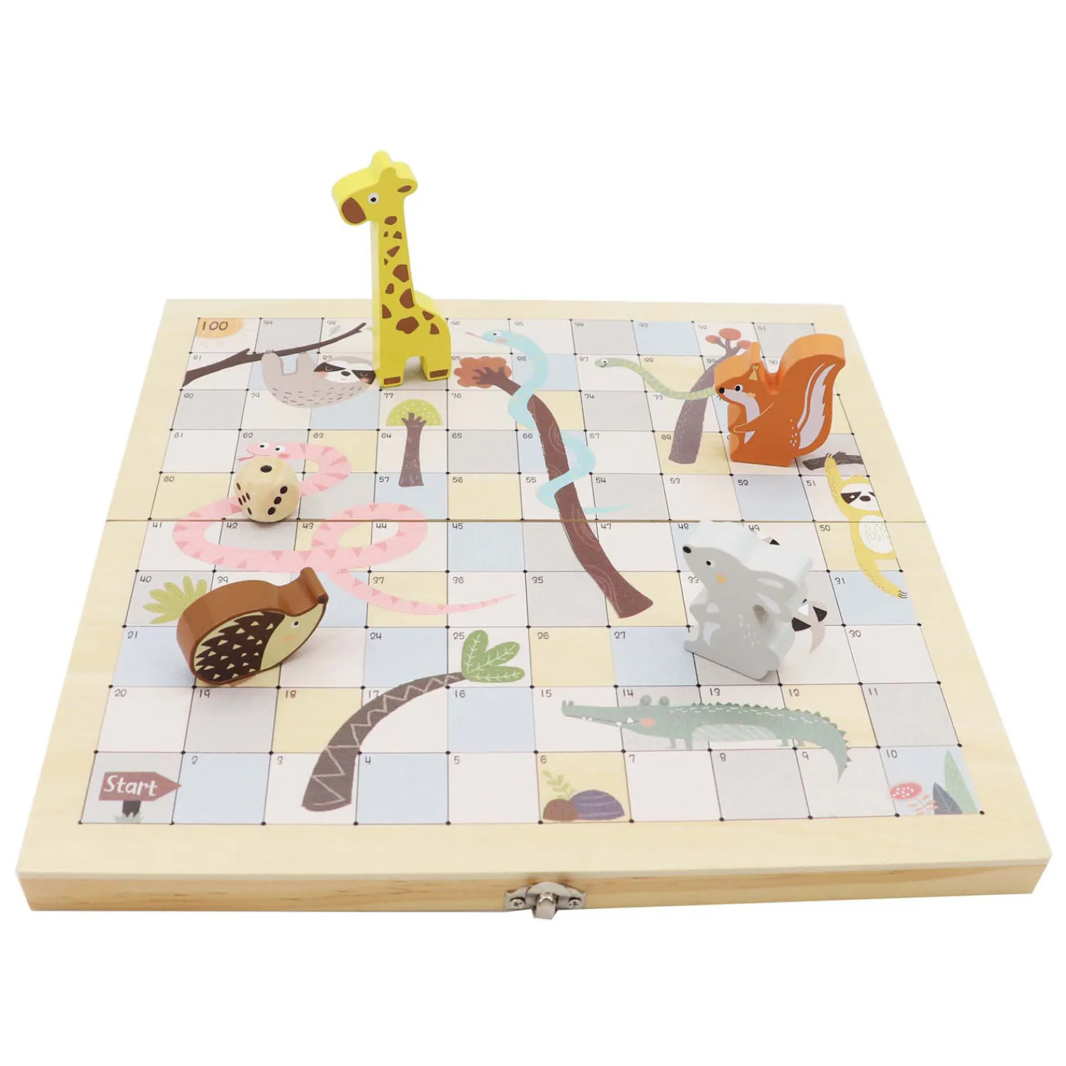 Houten Slangen en Ladders Spel- Online