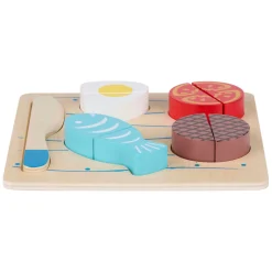 Houten Snijpuzzel Vlees & Vis - 9dlg.> Hot