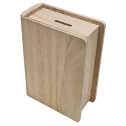 Houten Spaarpot Boekvorm Paulownia>Playwood New
