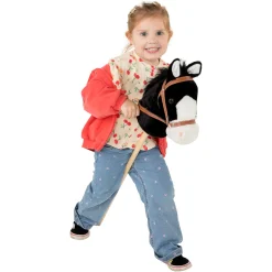 Houten Stokpaard met Geluid - Zwart-Playwood Hot