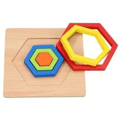 Houten Vormenpuzzel - Zeshoek- Sale
