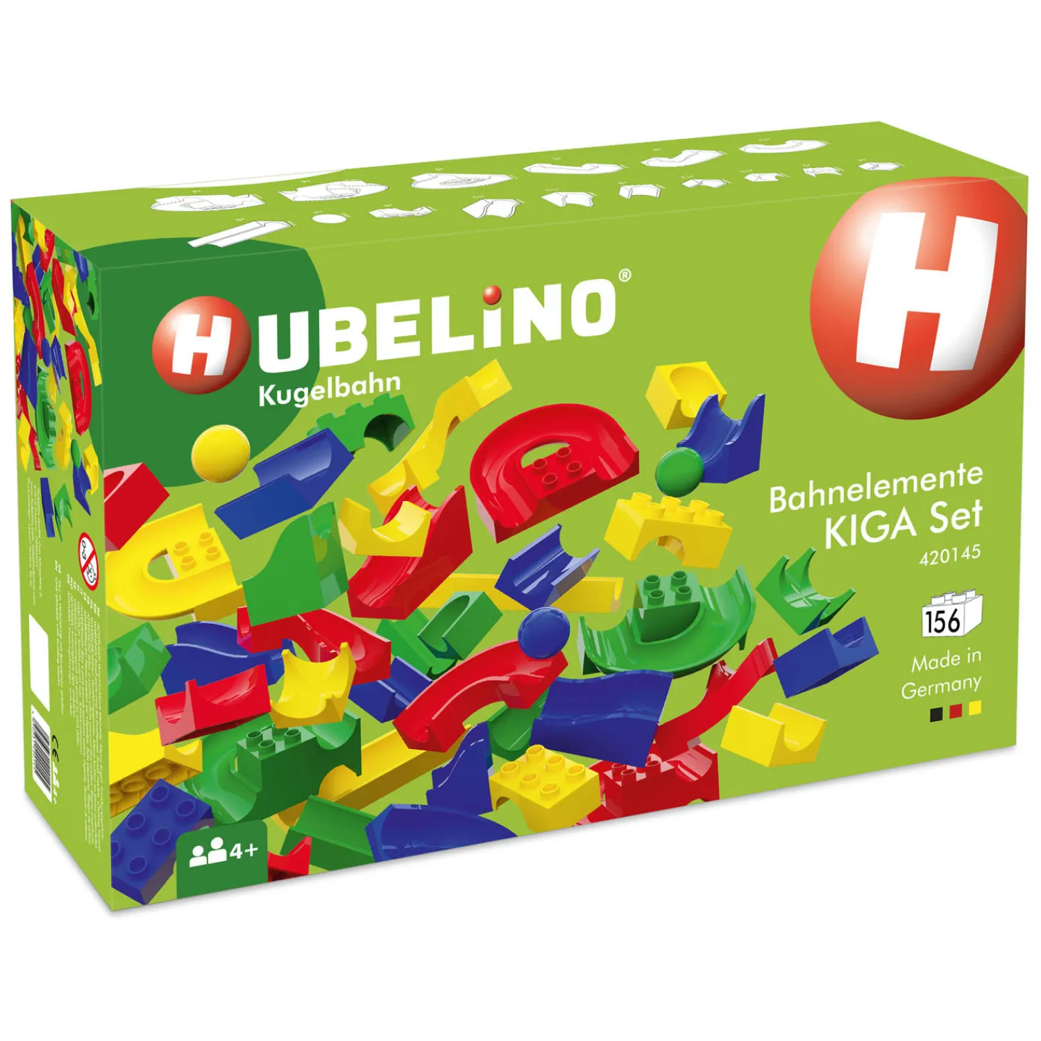 Knikkerbaan KIGA Scholenset Baanelementen, 156dlg-Hubelino New