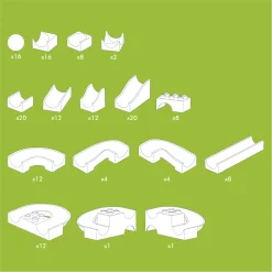 Knikkerbaan KIGA Scholenset Baanelementen, 156dlg-Hubelino New