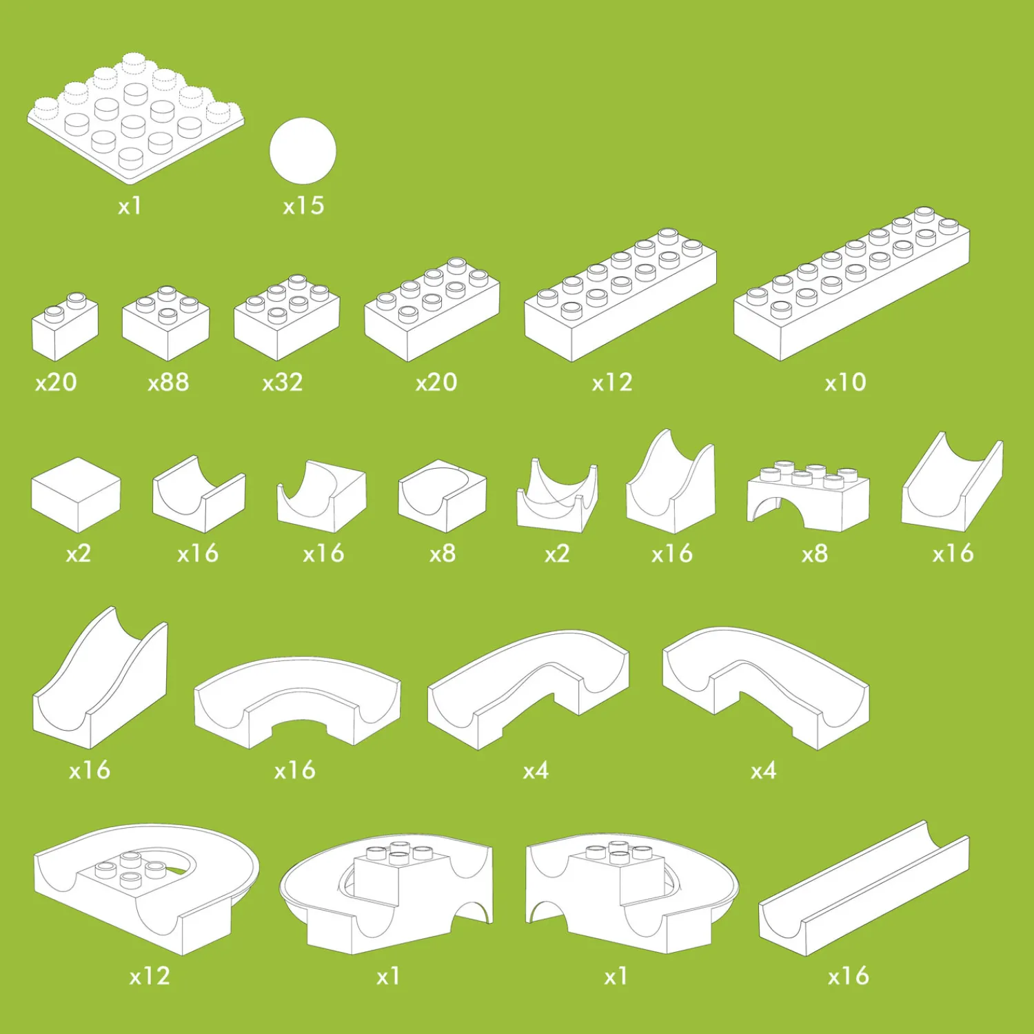 Hubelino Knikkerbaan KIGA Scholenset Bouwdoos, 352dlg New