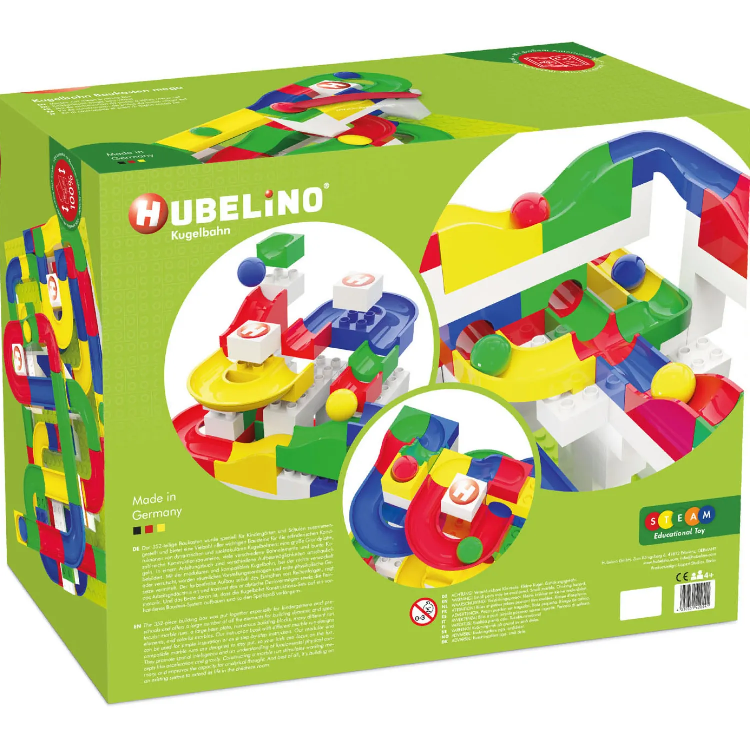 Hubelino Knikkerbaan KIGA Scholenset Bouwdoos, 352dlg New