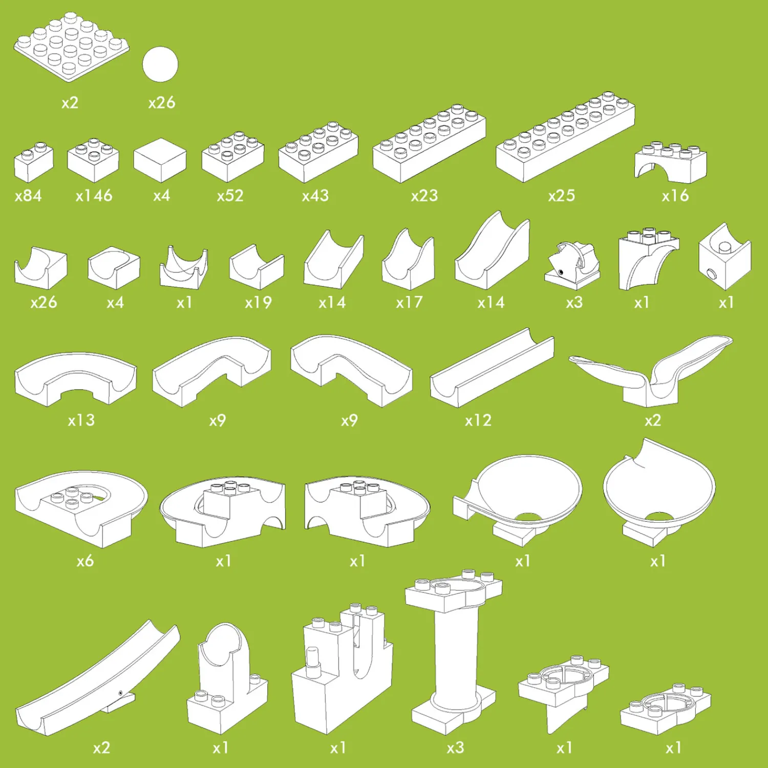 Hubelino Knikkerbaan Mega Bouwset, 585dlg. Outlet