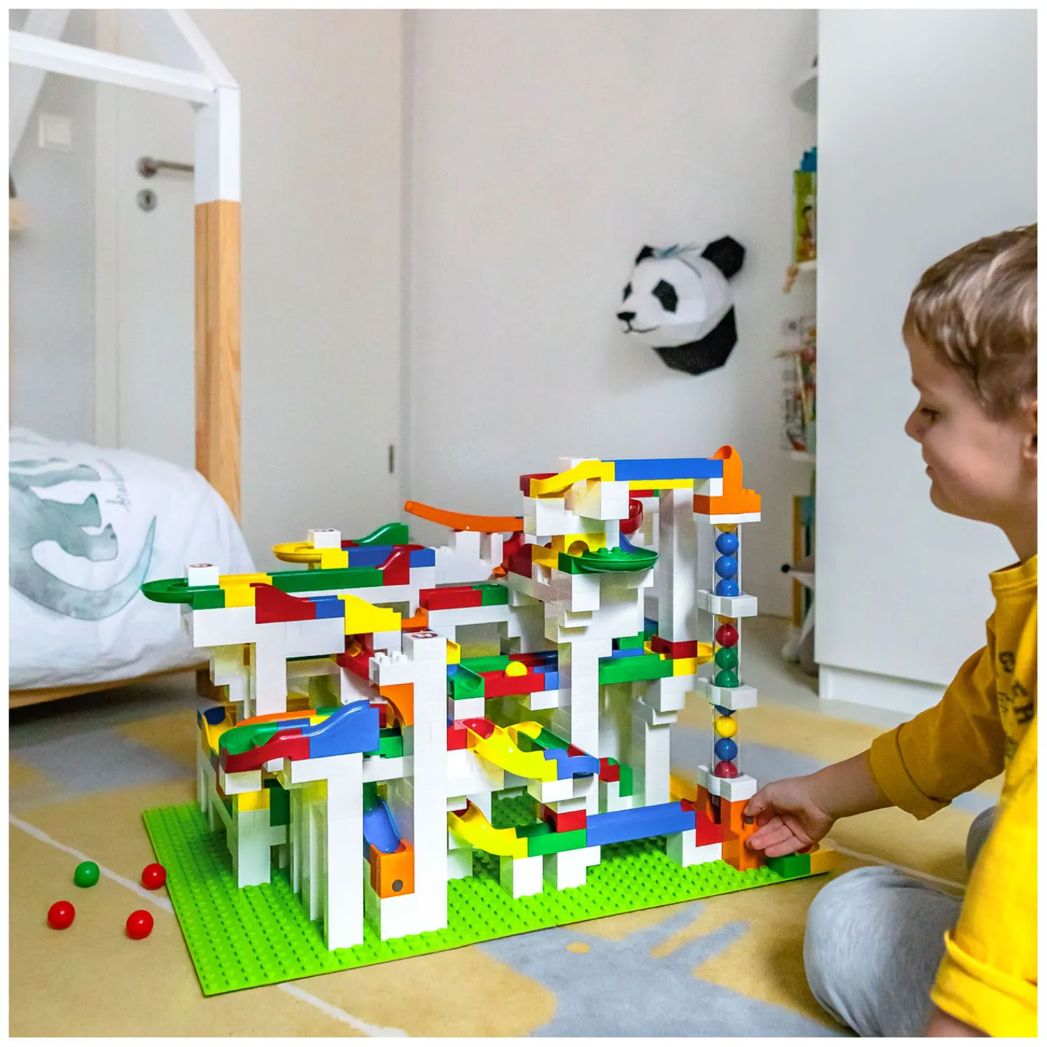 Hubelino Knikkerbaan Mega Bouwset, 585dlg. Outlet