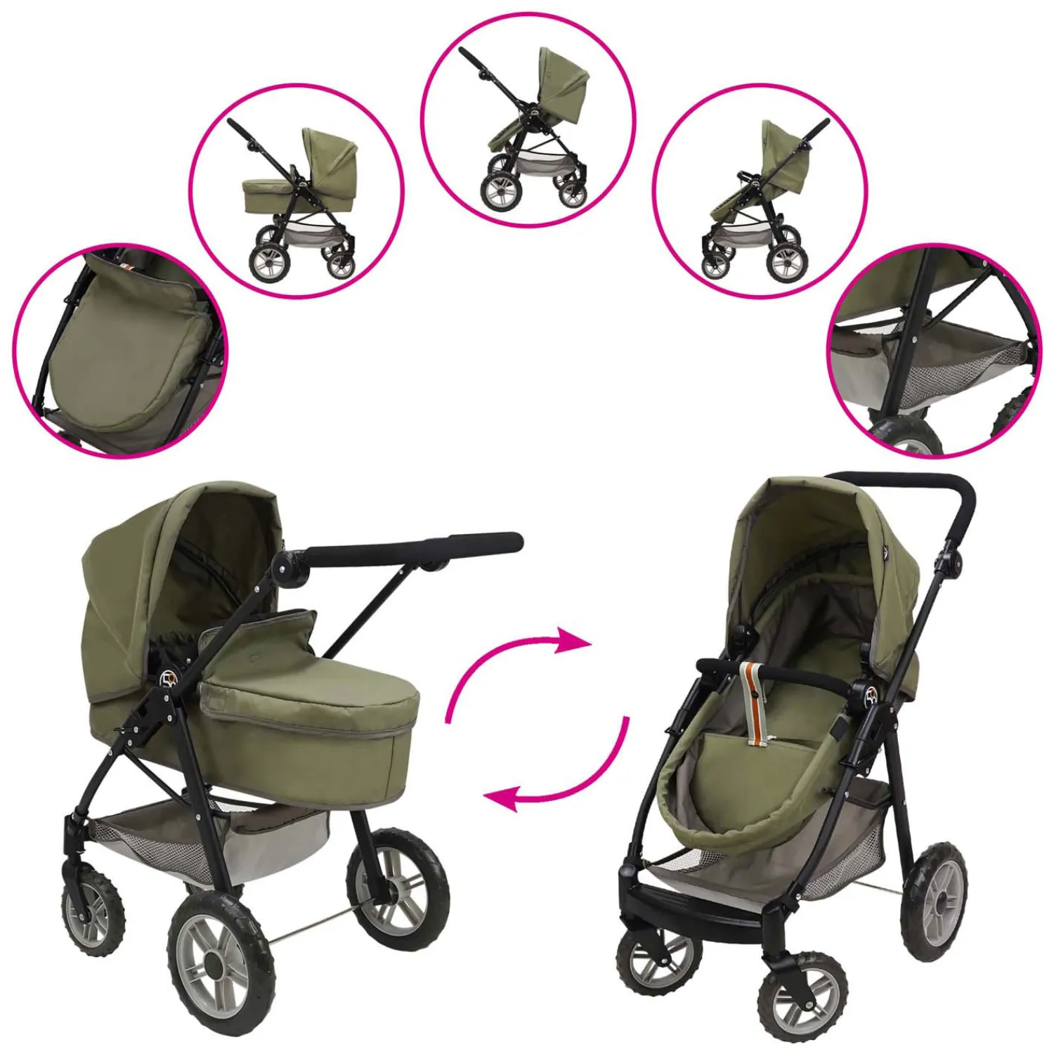 2-in-1 Poppenwagen- Online