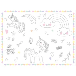 Folat BV Inkleurbare Placemats Unicorns & Rainbows, 6st. Outlet