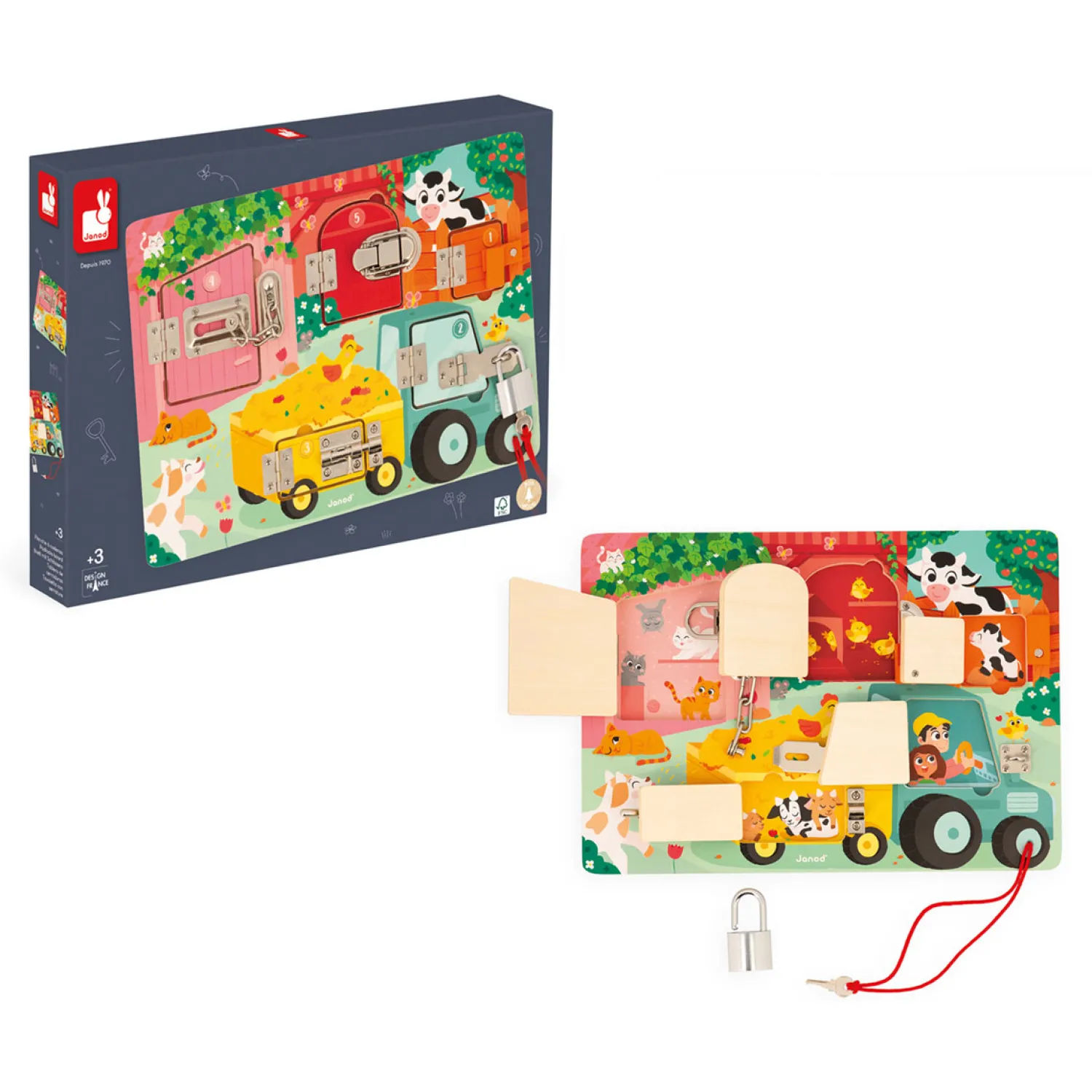 - Activiteitenbord met Sloten en Grendels De Boerderij-Janod