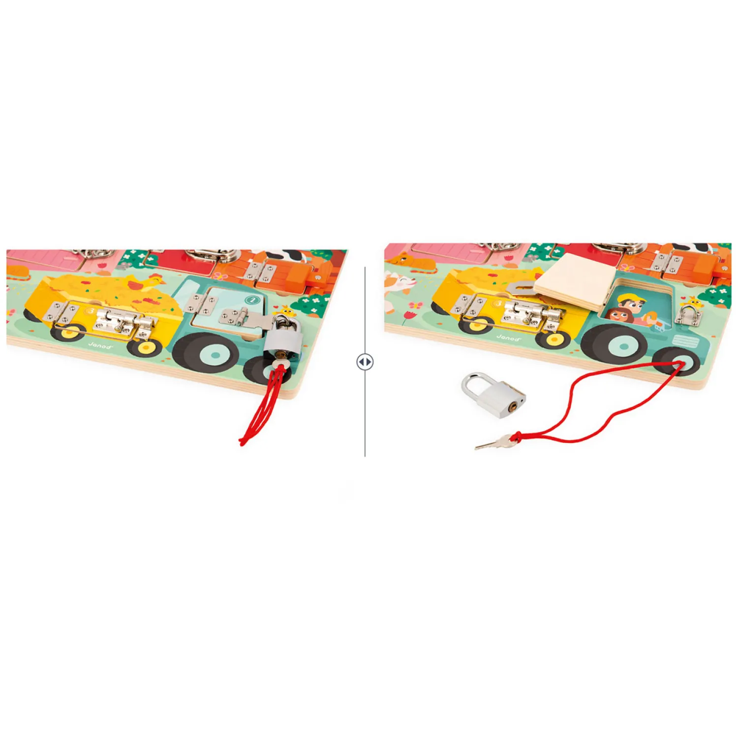 - Activiteitenbord met Sloten en Grendels De Boerderij-Janod