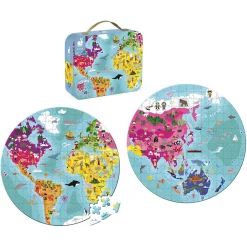 Janod - Wereldpuzzel Rond, 208st. New