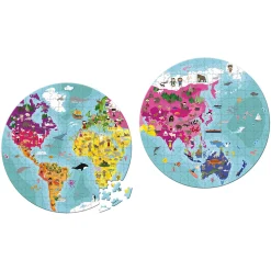 Janod - Wereldpuzzel Rond, 208st. New