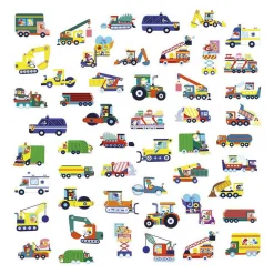Stickers - 50 Grote Stickers Voertuigen-Janod Discount