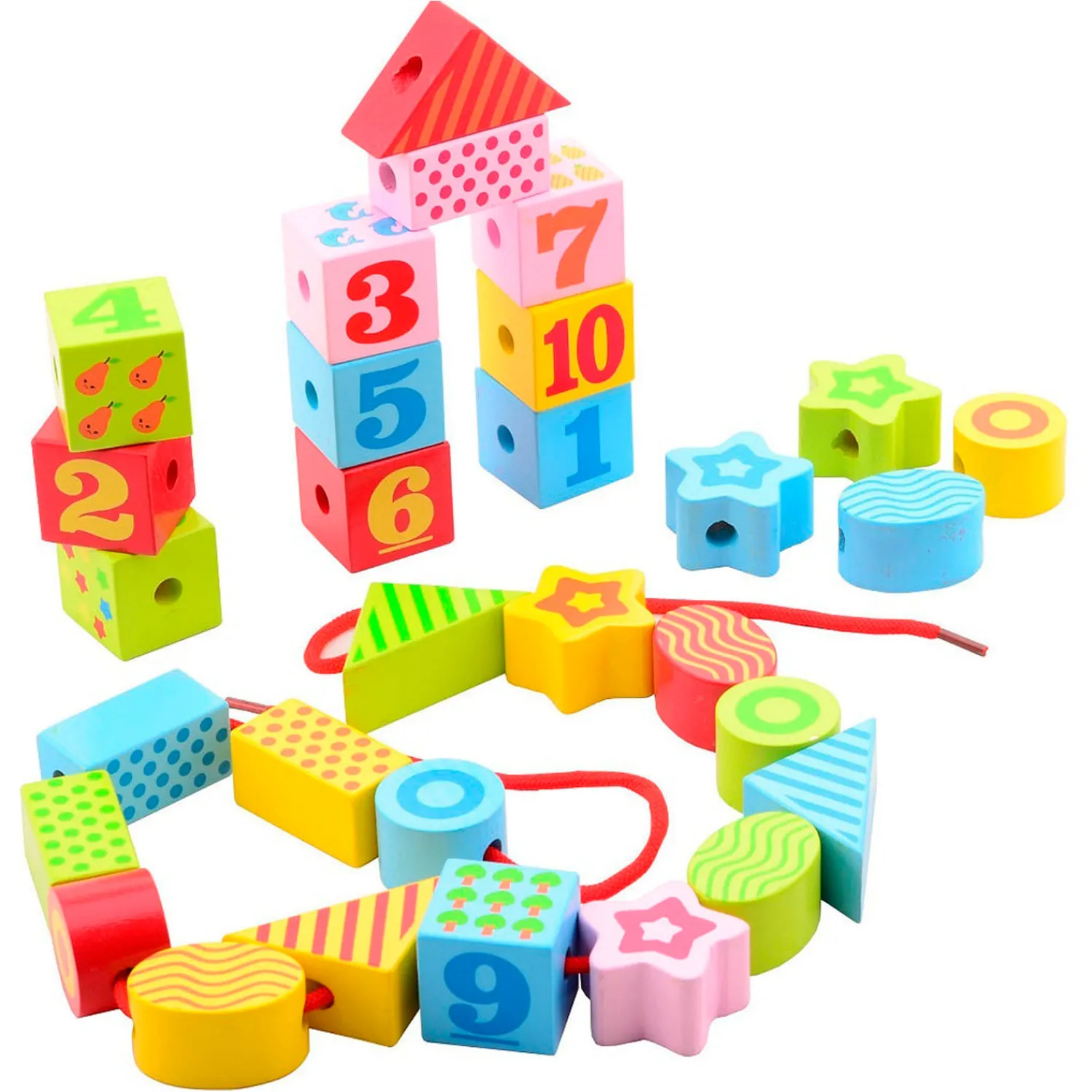 Houten Rijgkralenset>Joueco New