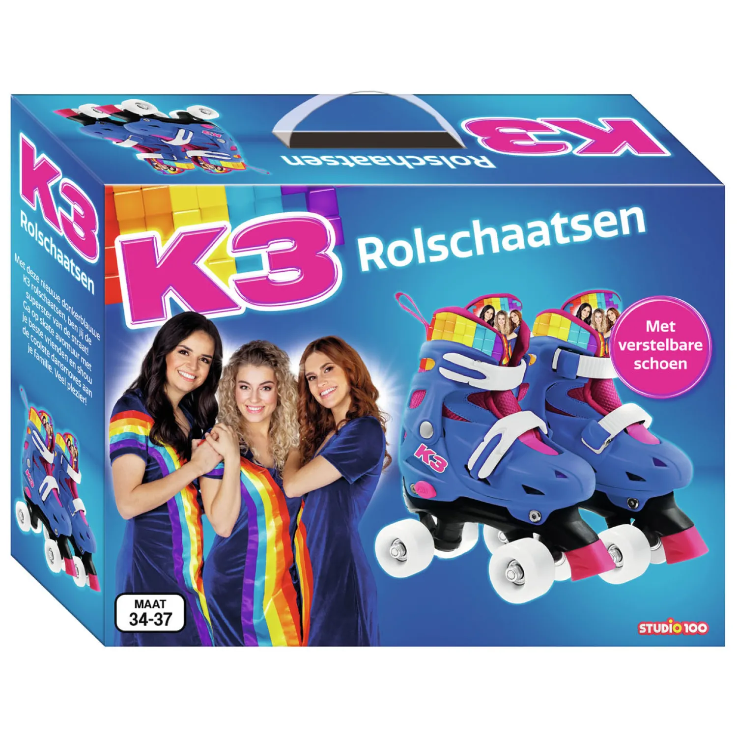 Studio 100 K3 Rolschaatsen Regenboog, maat 34-37 New
