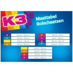 Studio 100 K3 Rolschaatsen Regenboog, maat 34-37 New
