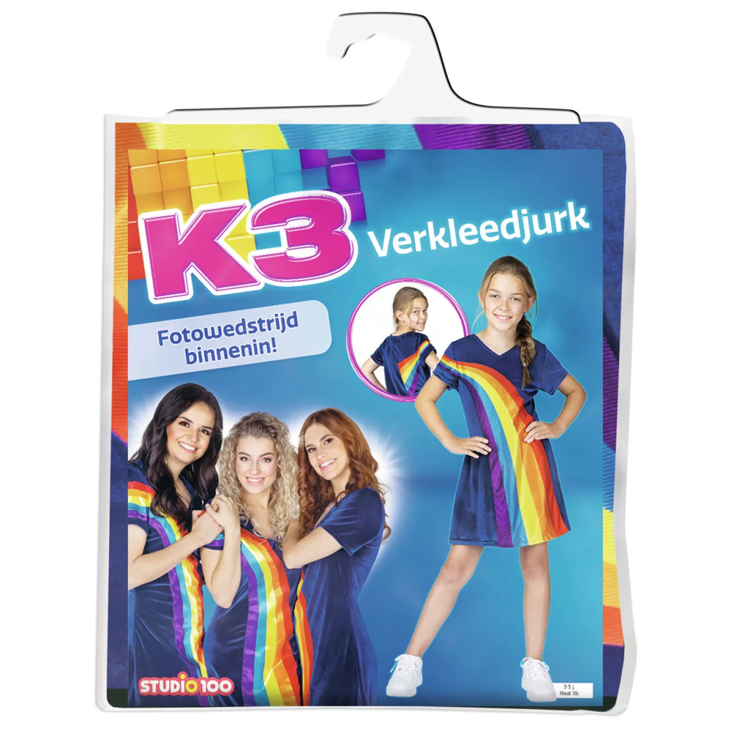 K3 Verkleedjurk - Regenboog Blauw, 3-5 jaar>Studio 100 Hot