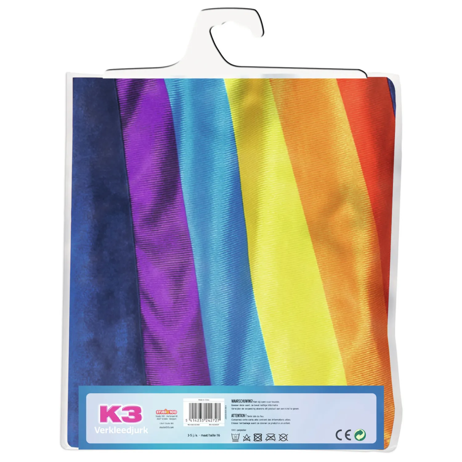 K3 Verkleedjurk - Regenboog Blauw, 3-5 jaar>Studio 100 Hot
