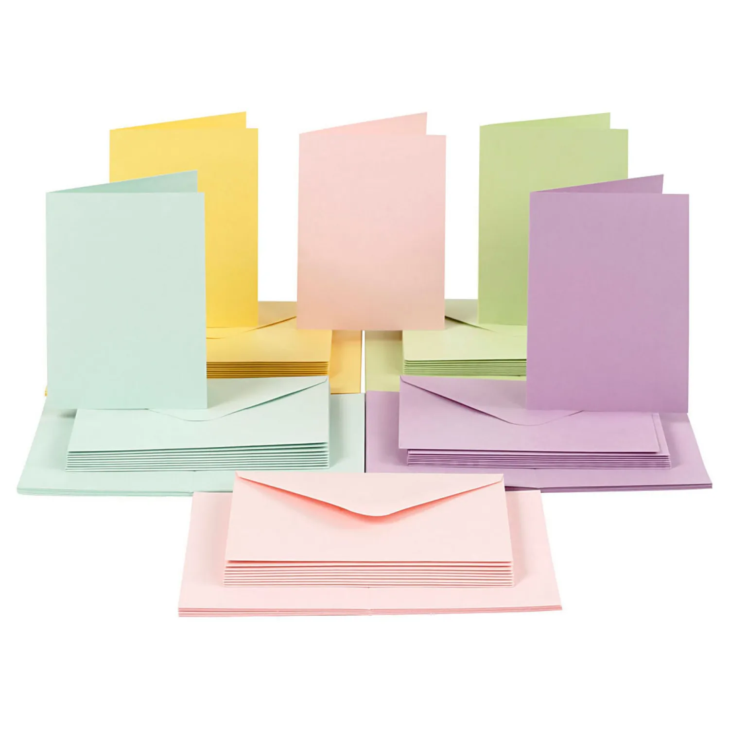 Kaarten en Enveloppen Pastelkleuren, 50 Sets-Creativ Company Hot