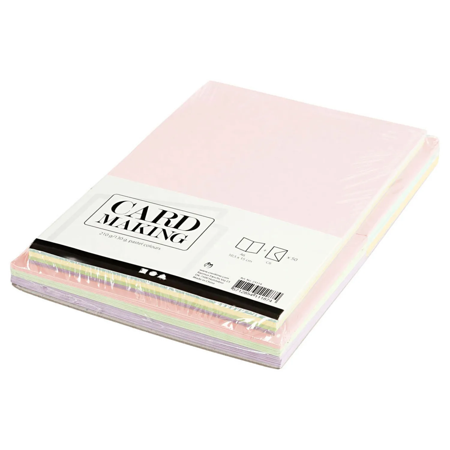 Kaarten en Enveloppen Pastelkleuren, 50 Sets-Creativ Company Hot