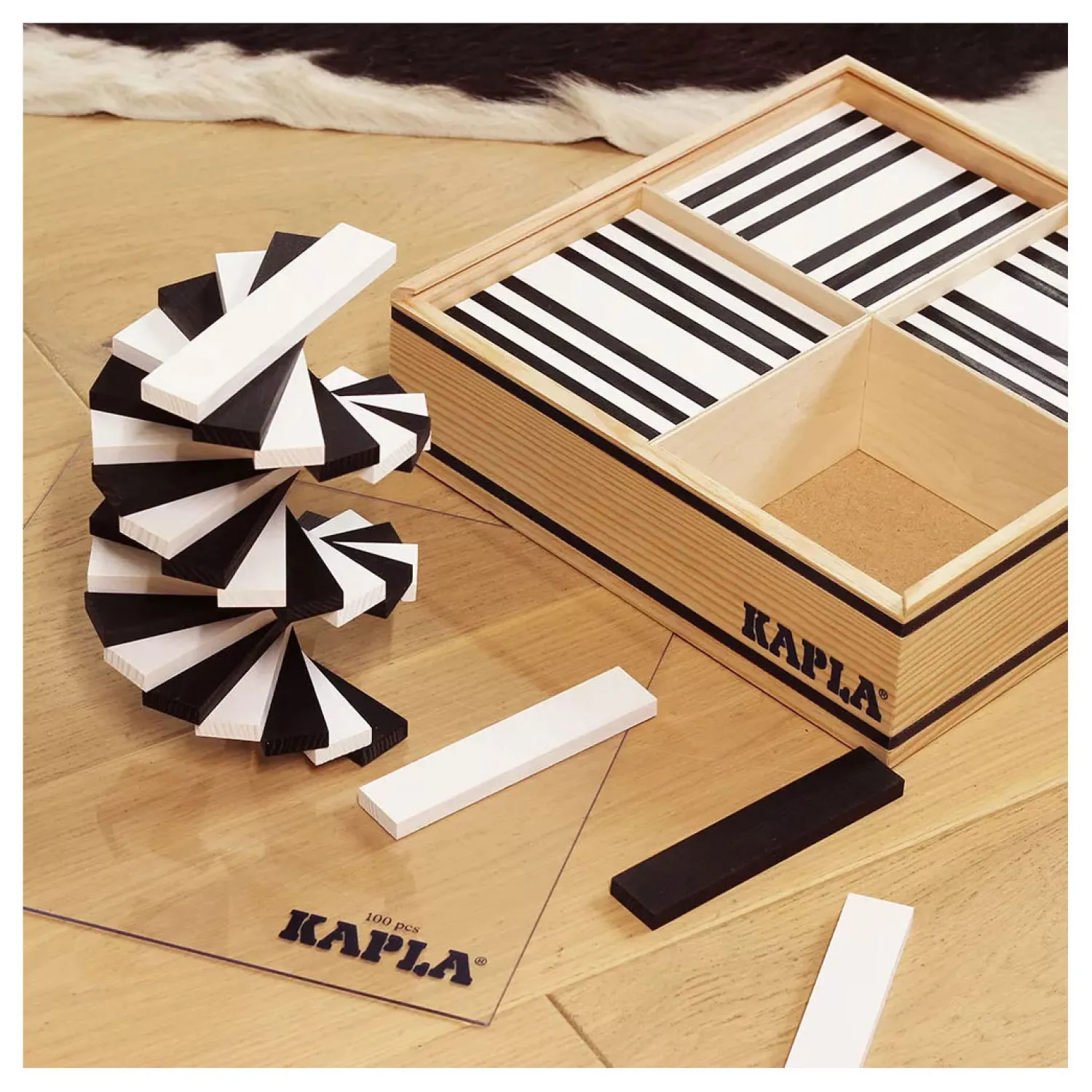Kist 100 Plankjes - Zwart/Wit>Kapla Hot