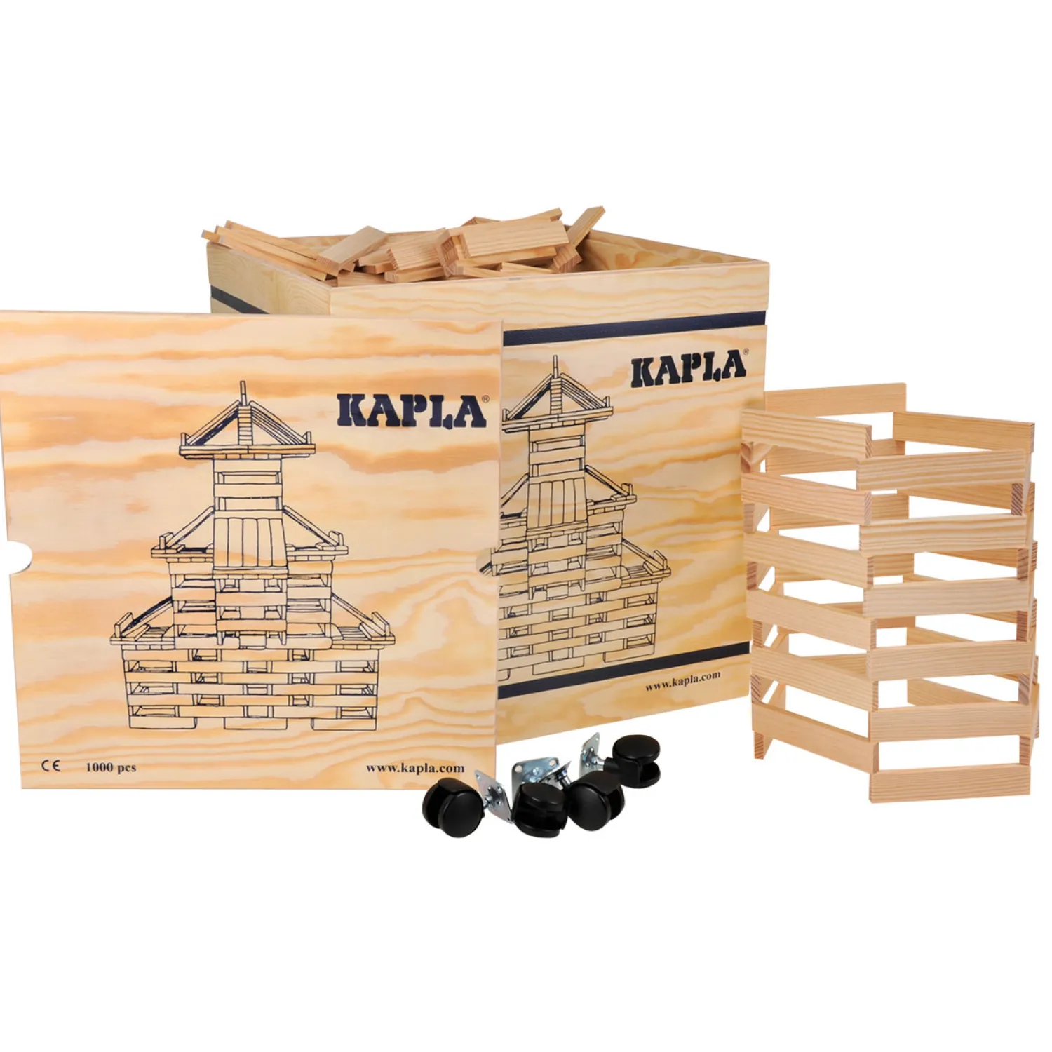 , Kist met Deksel 1000 Blanke Plankjes-Kapla