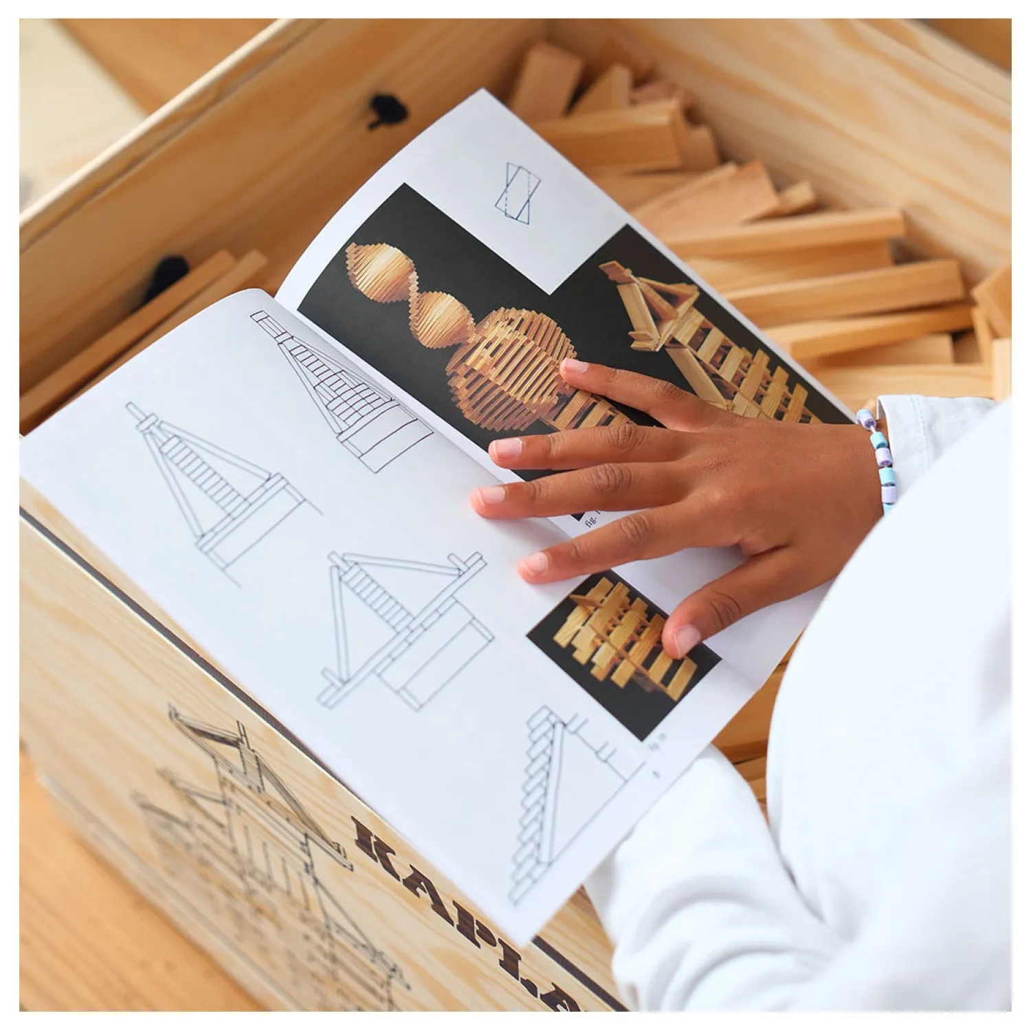 , Kist met Deksel 1000 Blanke Plankjes-Kapla