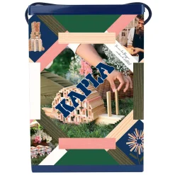 KAPLA Lentebox 140 Blanke Plankjes, 60 Gekleurde Plankjes