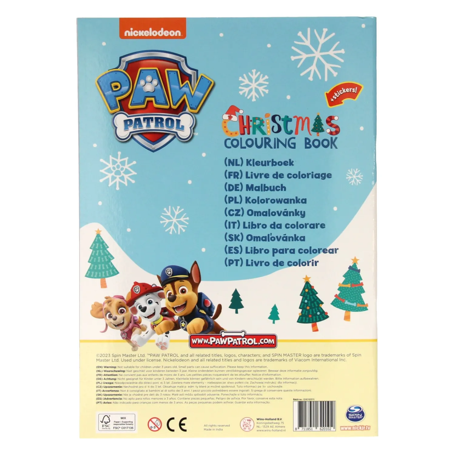 Kerst Kleurboek PAW Patrol + Stickers-Wins Holland Clearance