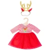 Kerstjurk met Haarband Rendier, maat 28-35 cm-Heless Best
