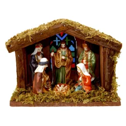 Kerststal met 6 Figuren en Licht- Best