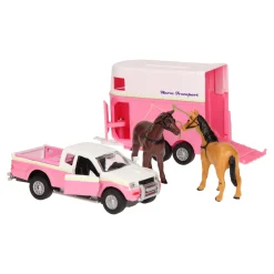 Kids Globe Die-cast Auto met Paardentrailer Roze, 1:32 Sale