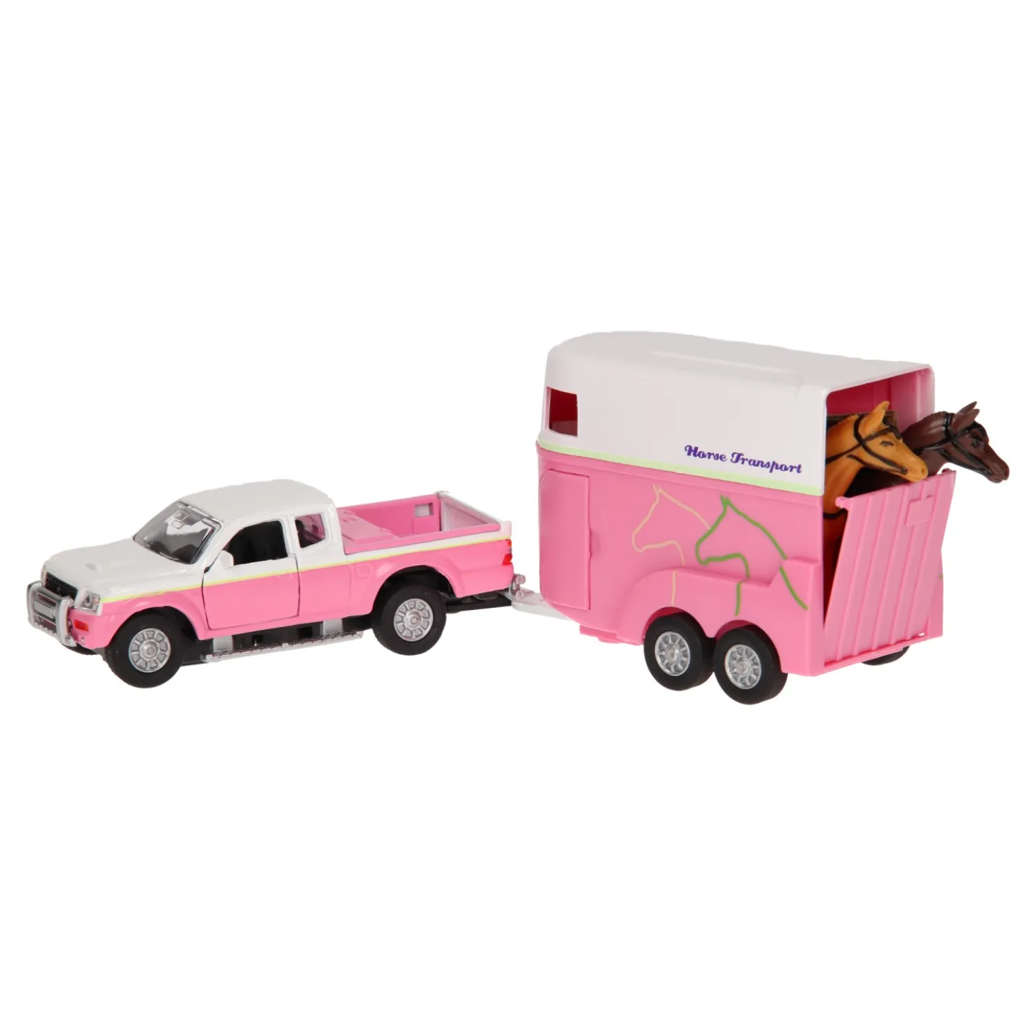 Kids Globe Die-cast Auto met Paardentrailer Roze, 1:32 Sale