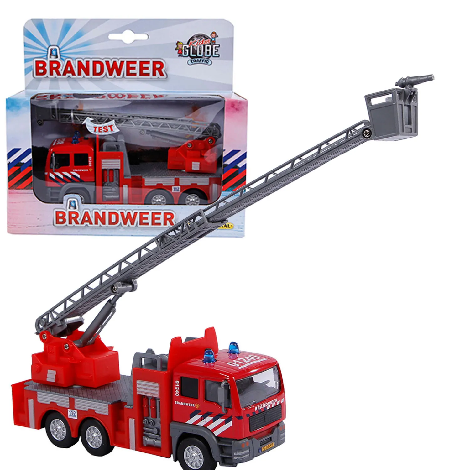 Die-cast Brandweer Ladderwagen NL, 16cm>Kids Globe Discount