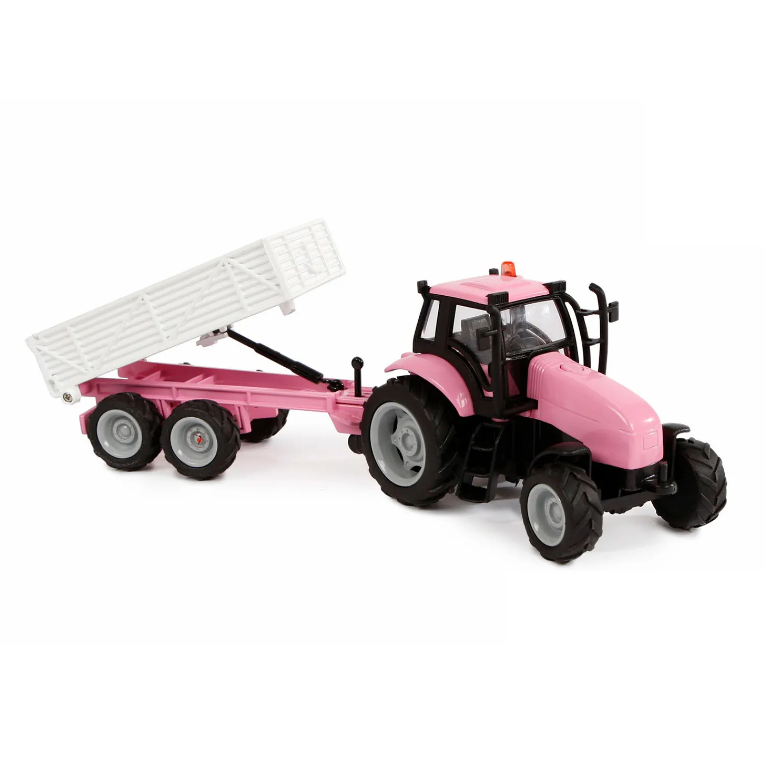 Kids Globe Die-cast Tactor met Aanhanger - Roze Sale