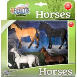 Paarden, 4st. 1:32-Kids Globe Hot