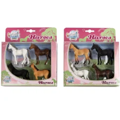 Paarden, 4st. 1:32-Kids Globe New