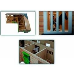 Paardenhoekstal met 3 Boxen en Berging 1:24>Kids Globe Outlet
